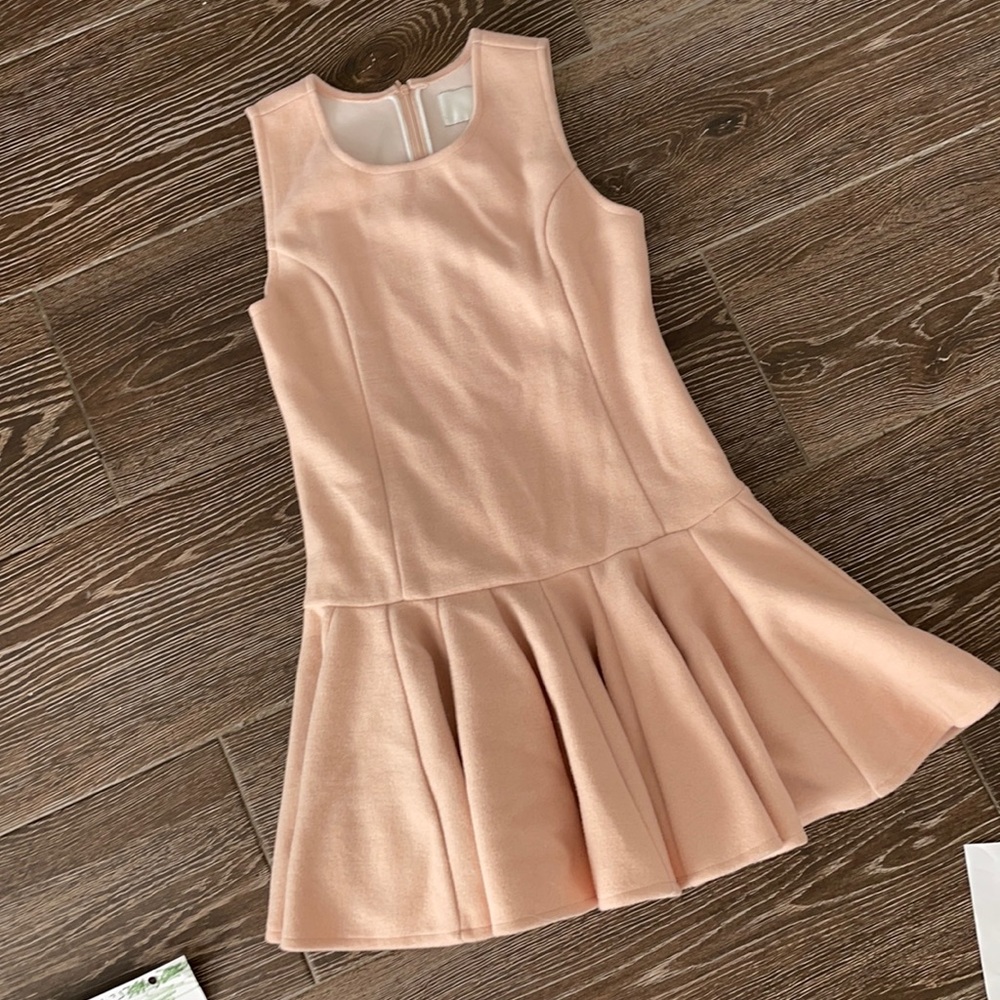 Joa pink wool flounce dress size xs